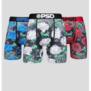PSD Men's Boxer Briefs - Black, Blue, Red Floral